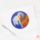 Paarden en Angel Ronde Sticker (Envelop)