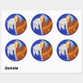 Paarden en Angel Ronde Sticker (Vel)