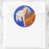 Paarden en Angel Ronde Sticker (Tas)