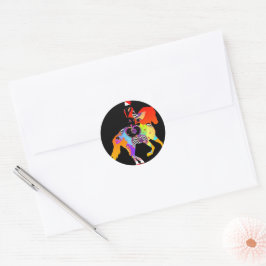 Paarden en appelwijn ronde sticker