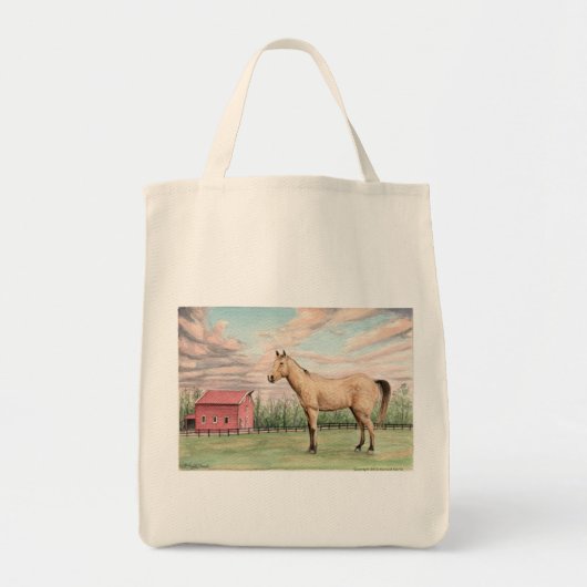 Paarden en Barn Grocery Bag Tote Bag (Voorkant)