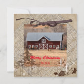 Paarden en Barn Merry-Kaart voor kerstmis (Voorkant)
