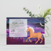 Paarden en bergen Paars en blauw Kaart (Staand voorkant)