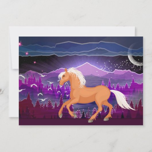 Paarden en bergen Paars en blauw Kaart (Achterkant)