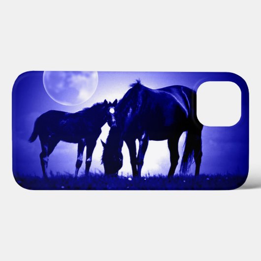 Paarden en blauwe nacht Case-Mate iPhone case (Achterkant (horizontaal))