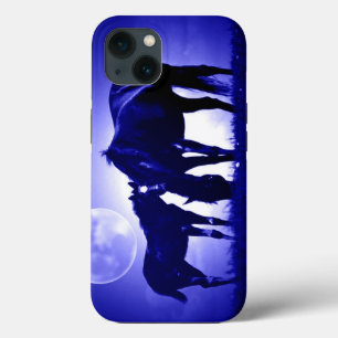 Paarden en blauwe nacht iPhone 13 hoesje