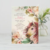 paarden en bloemen, Birthday Kaart (Staand voorkant)