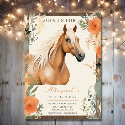  paarden en bloemen, Birthday Kaart