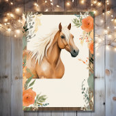 paarden en bloemen, Birthday Kaart