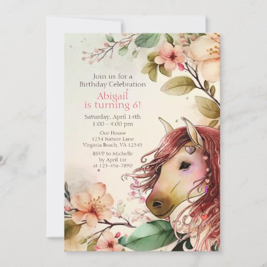  Paarden en bloemen Kaart (Voorkant)