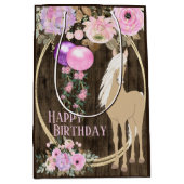  paarden en bloemen op Barnwood Birthday Medium Cadeauzakje (Voorkant)