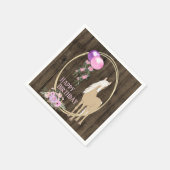  paarden en bloemen op Barnwood Birthday Servet (Hoek)