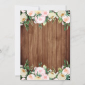  paarden en bloemen op Rustic Wood Birthday Kaart (Achterkant)