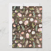 paarden en bloemen op Rustic Wood Birthday Kaart (Achterkant)