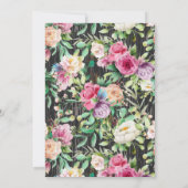  paarden en bloemen op Rustic Wood Birthday Kaart (Achterkant)