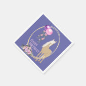 paarden en bloemen Roze Periwinkle Birthday Servet (Hoek)