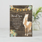  paarden en bloemen Rustic Wood Bedankkaart (Staand voorkant)