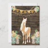  paarden en bloemen Rustic Wood Bedankkaart (Achterkant)