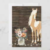 paarden en bloemen Rustic Wood Birthday Kaart (Achterkant)