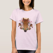 Paarden en bloemen t-shirt (Voorkant)