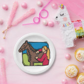 Paarden en Boerderijen meisjes Papieren Bordje (Feest)