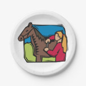 Paarden en Boerderijen meisjes Papieren Bordje (Voorkant)