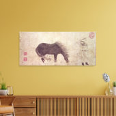 Paarden en bomen in de winter canvas afdruk (Insitu (Woonkamer))
