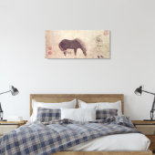 Paarden en bomen in de winter canvas afdruk (Insitu (Slaapkamer))