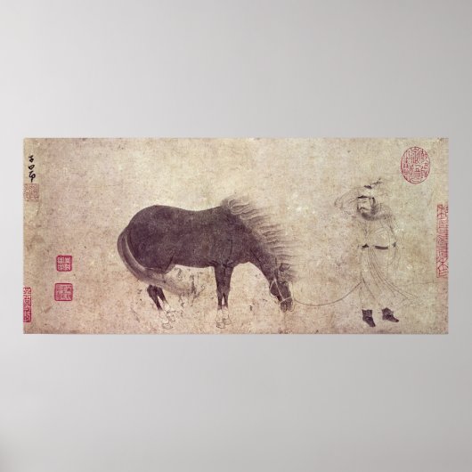 Paarden en bomen in de winter poster (Voorkant)