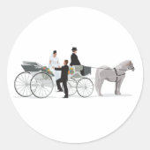 Paarden en bruiloft ronde sticker (Voorkant)