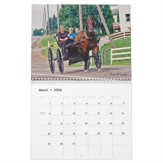 Paarden en buggy kalender (Mar 2026)