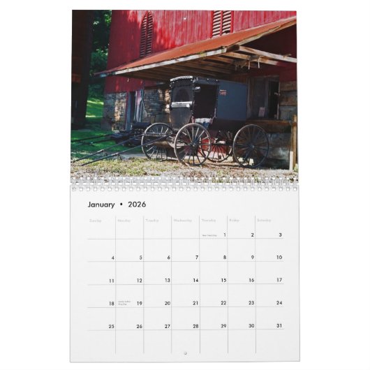 Paarden en buggy kalender (Jan 2026)
