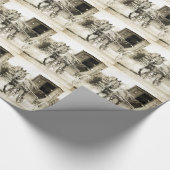 Paarden en Buggy Sepia Cadeaupapier (Hoek)