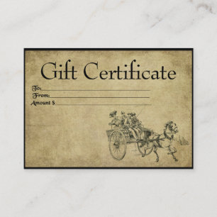 Paarden en buikride - Prim Cards voor cadeaubonnen Kortingskaartje