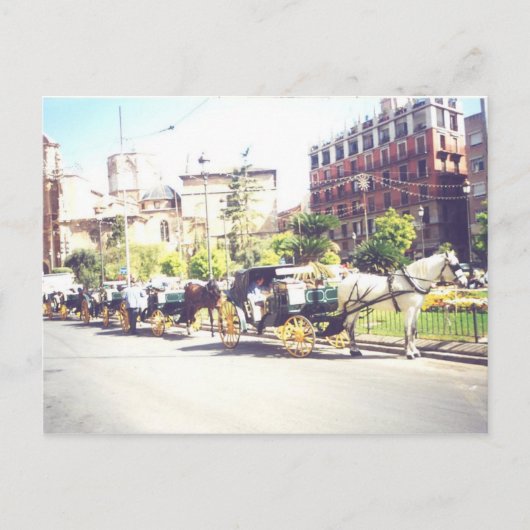 Paarden en Carraige Valencia Spanje Briefkaart (Voorkant)