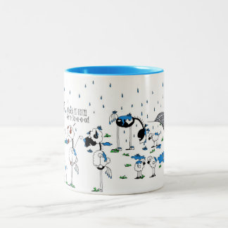 Paarden en Cartoons van schapen Tweekleurige Koffiemok