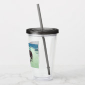 Paarden en cowboy Winter Snow Acryl Drinkbeker (Links)