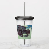 Paarden en cowboy Winter Snow Acryl Drinkbeker (Voorkant)