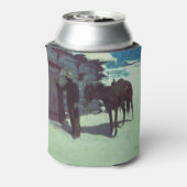 Paarden en cowboy Winter Snow Blikjeskoeler (Blikje Achterkant)