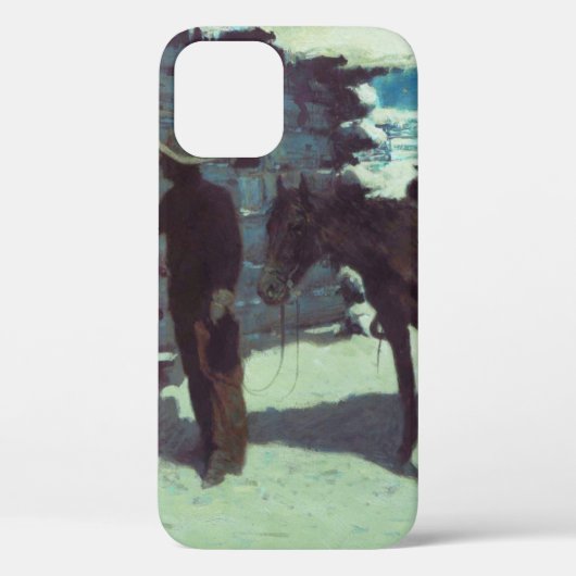 Paarden en cowboy Winter Snow Case-Mate iPhone Case (Achterkant)