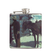 Paarden en cowboy Winter Snow Heupfles (Voorkant)