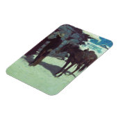 Paarden en cowboy Winter Snow Magneet (Linkerzijde)