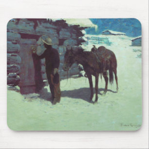 Paarden en cowboy Winter Snow Muismat
