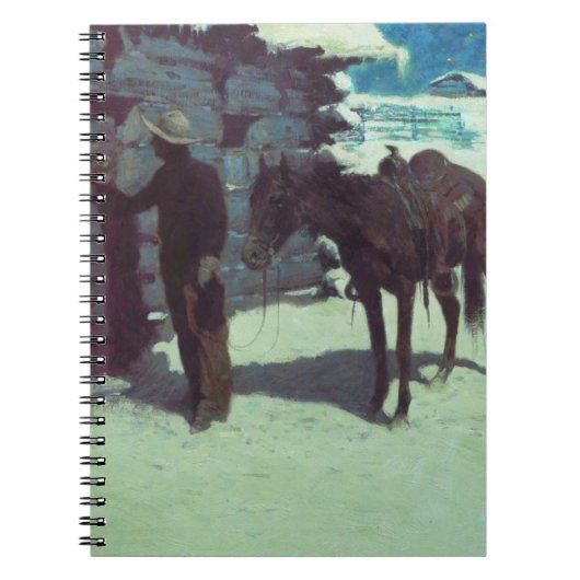 Paarden en cowboy Winter Snow Notitieboek (Voorkant)