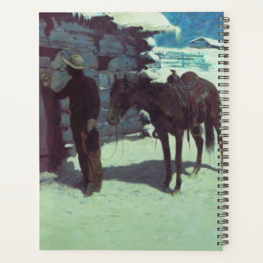 Paarden en cowboy Winter Snow Planner (Achterkant)