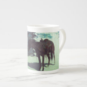 Paarden en cowboy Winter Snow Porselein Kop