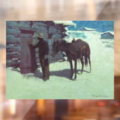 Paarden en cowboy Winter Snow Raamsticker (Vel 2)