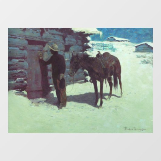 Paarden en cowboy Winter Snow Raamsticker (Vel)