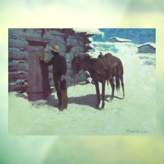 Paarden en cowboy Winter Snow Raamsticker (Vel 3)