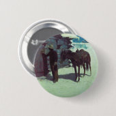 Paarden en cowboy Winter Snow Ronde Button 5,7 Cm (Voorkant /achterkant)